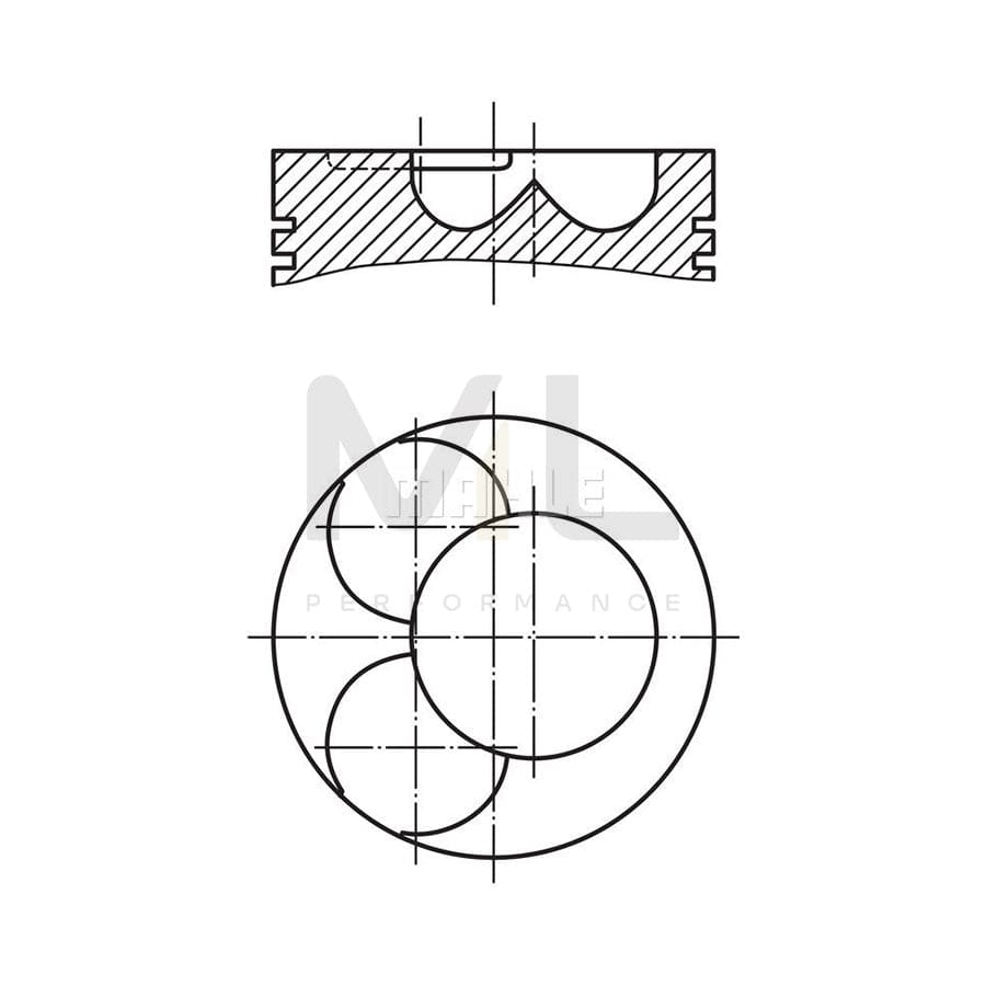 MAHLE ORIGINAL 034 90 01 Piston 81,26 mm, at steering cylinder, Axle stop on frame, with piston ring carrier, without cooling duct | ML Performance Car Parts