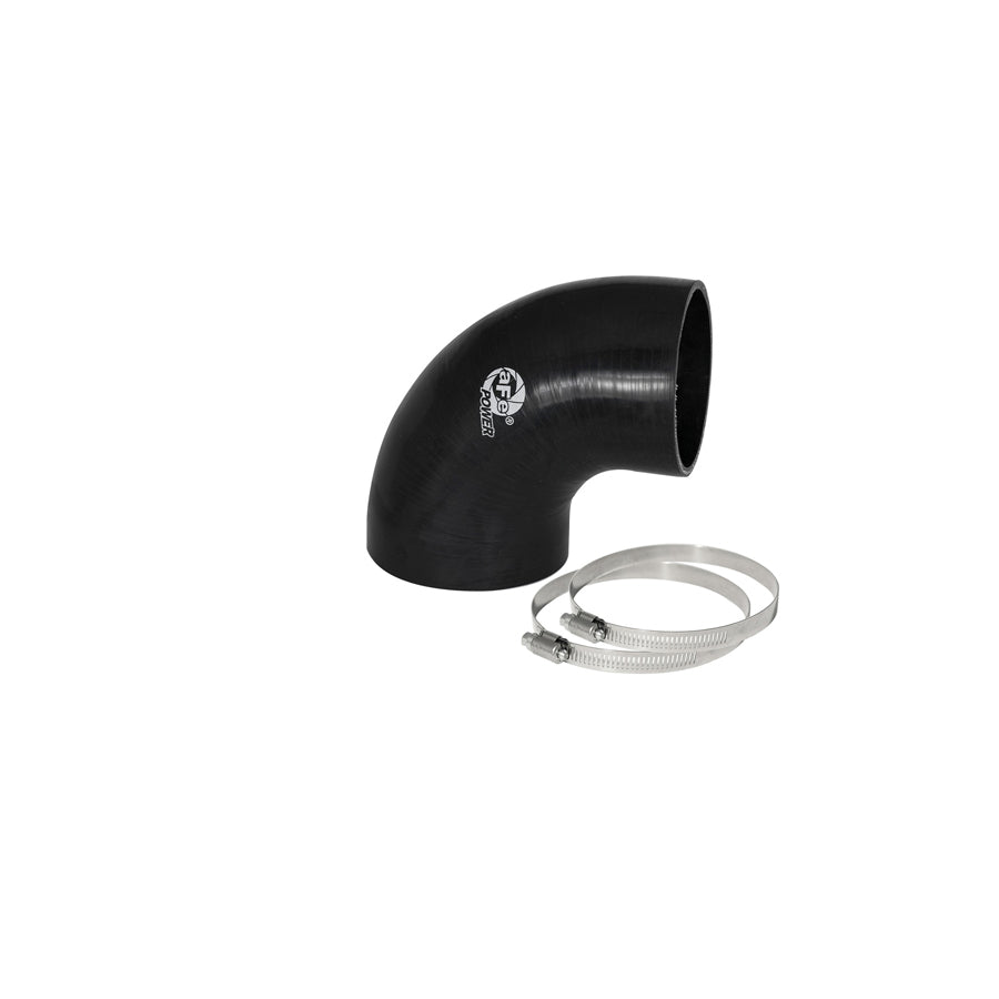 aFe 59-00065 (4 IN ID to 3-1/2 IN ID x 90 Deg.) Elbow Reducing Coupler - Black Replacement Coupling Kit