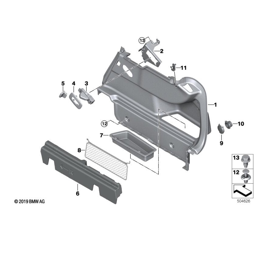 Genuine BMW 51477475730 F44 Right Trunk Trim (Inc. 228iX, 220d & M235iX)
