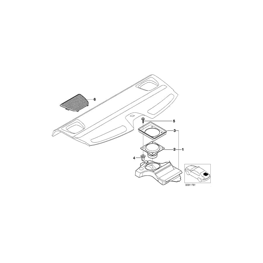 Genuine BMW 65138360787 E39 Rear Left Loudspeaker HIFI SYSTEM (Inc. 525tds, 540iP & 520i)