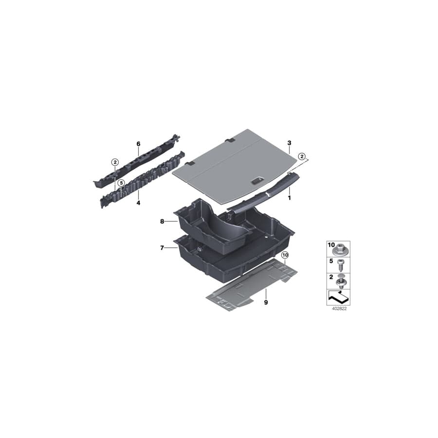 Genuine BMW 51477412940 F45 Trim, Mount For Floor Panel (Inc. 225iX, 220dX & 216d)