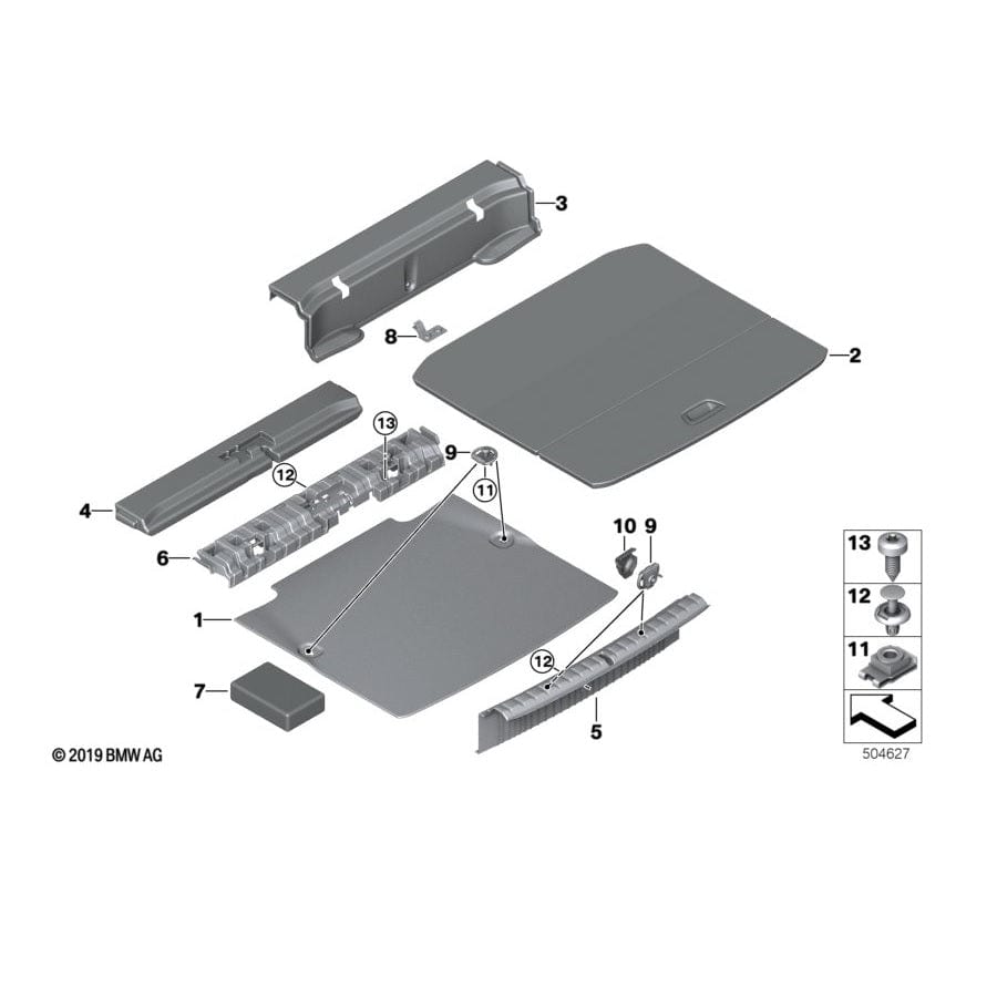 Genuine BMW 51477475716 F44 Trim Panel, Cross Member, Trunk (Inc. 218i, 220d & M235iX)