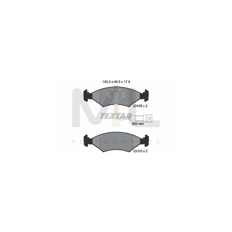 TEXTAR 2310501 Brake pad set with integrated wear warning contact