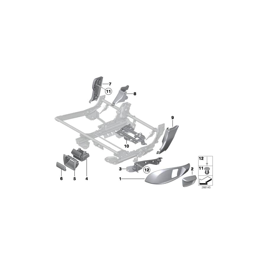 Genuine BMW 52107242438 Covering Outer Right SCHWARZ (Inc. 520d, 535iX & 550i)