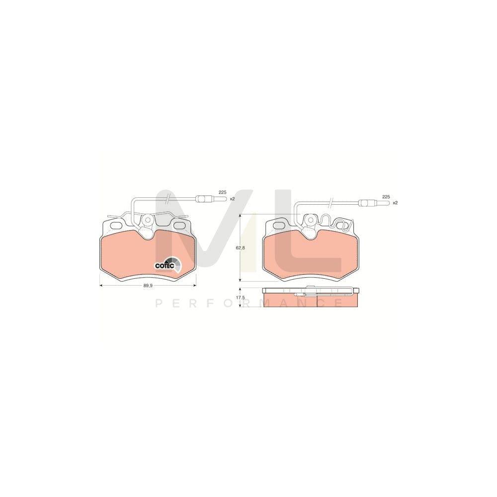 TRW Cotec Gdb446 Brake Pad Set Incl. Wear Warning Contact