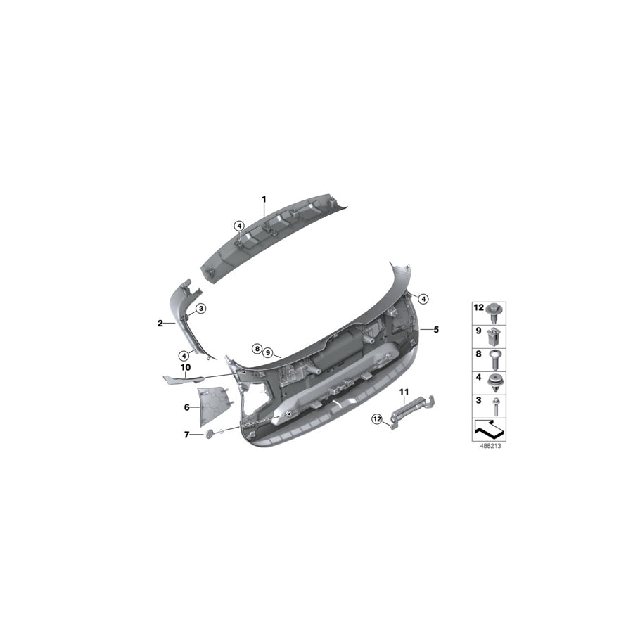 Genuine BMW 51497451600 F39 Right Panel Tail Lid EVERESTGRAU (Inc. X2 20iX, X2 18dX & X2 20dX)