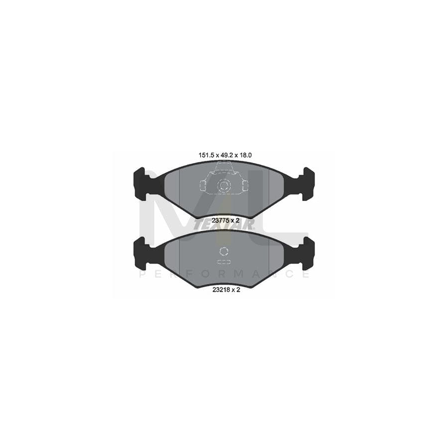 TEXTAR 2377501 Brake pad set not prepared for wear indicator