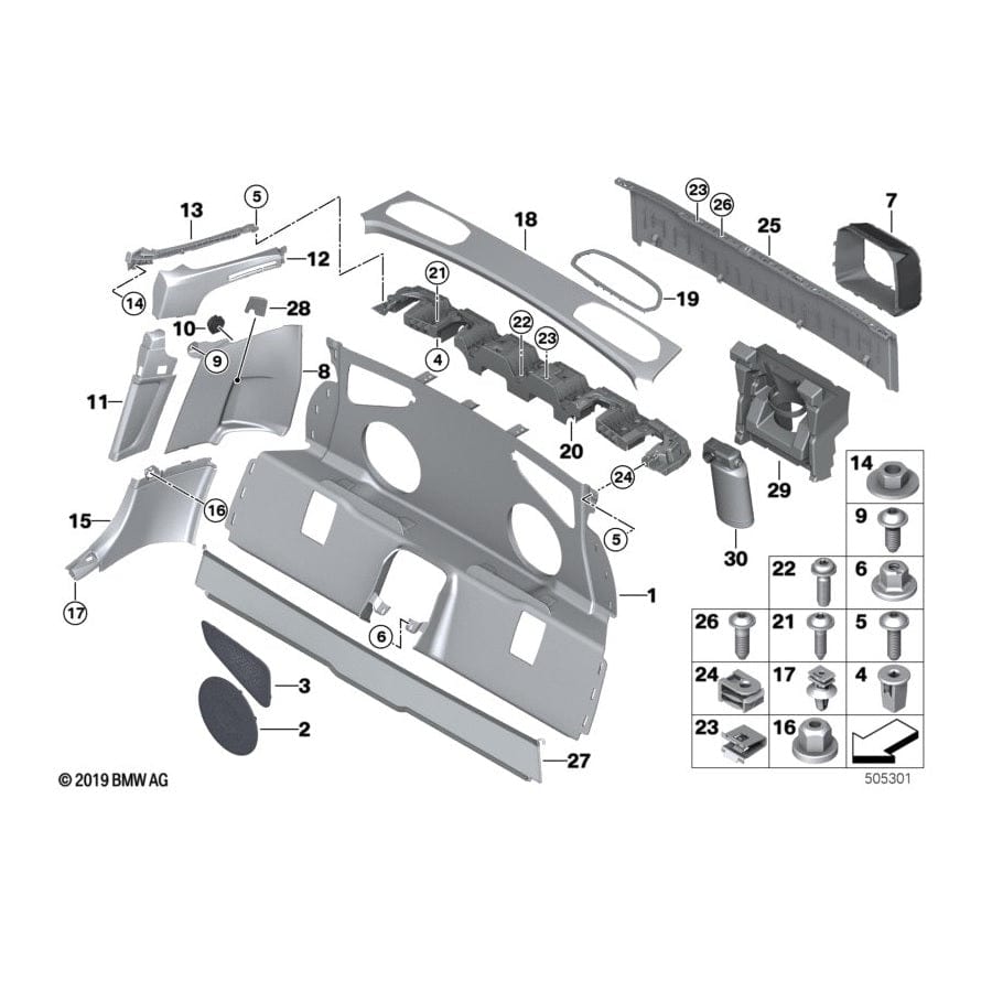 Genuine BMW 51477470194 G29 Trim Panel Partition Wall, Front (Inc. Z4)