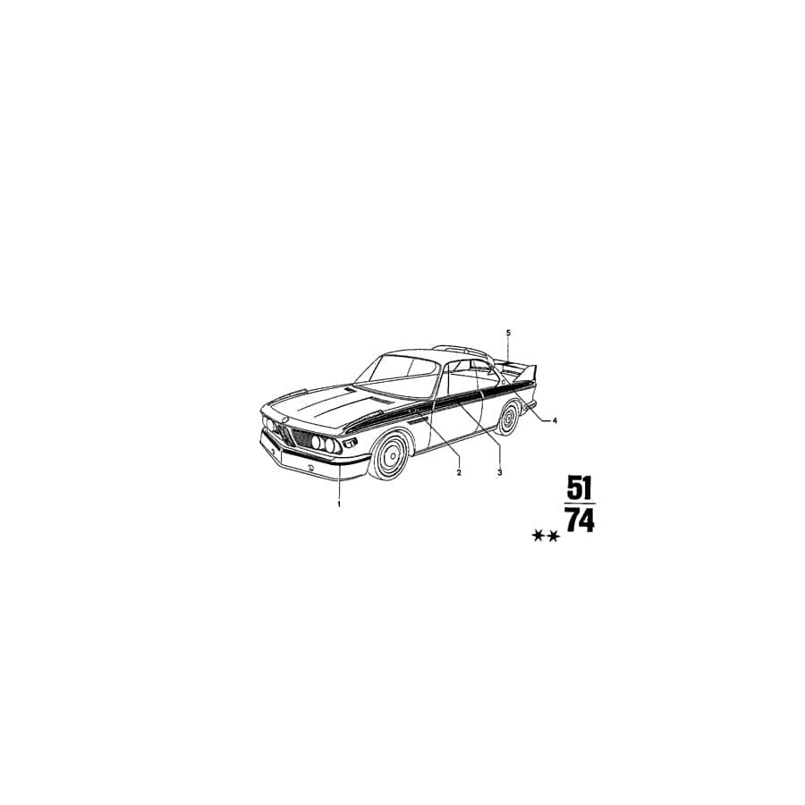 Genuine BMW 51141835159 Ornamental Strips MOTORSPORT (Inc. 3.0CSiL)