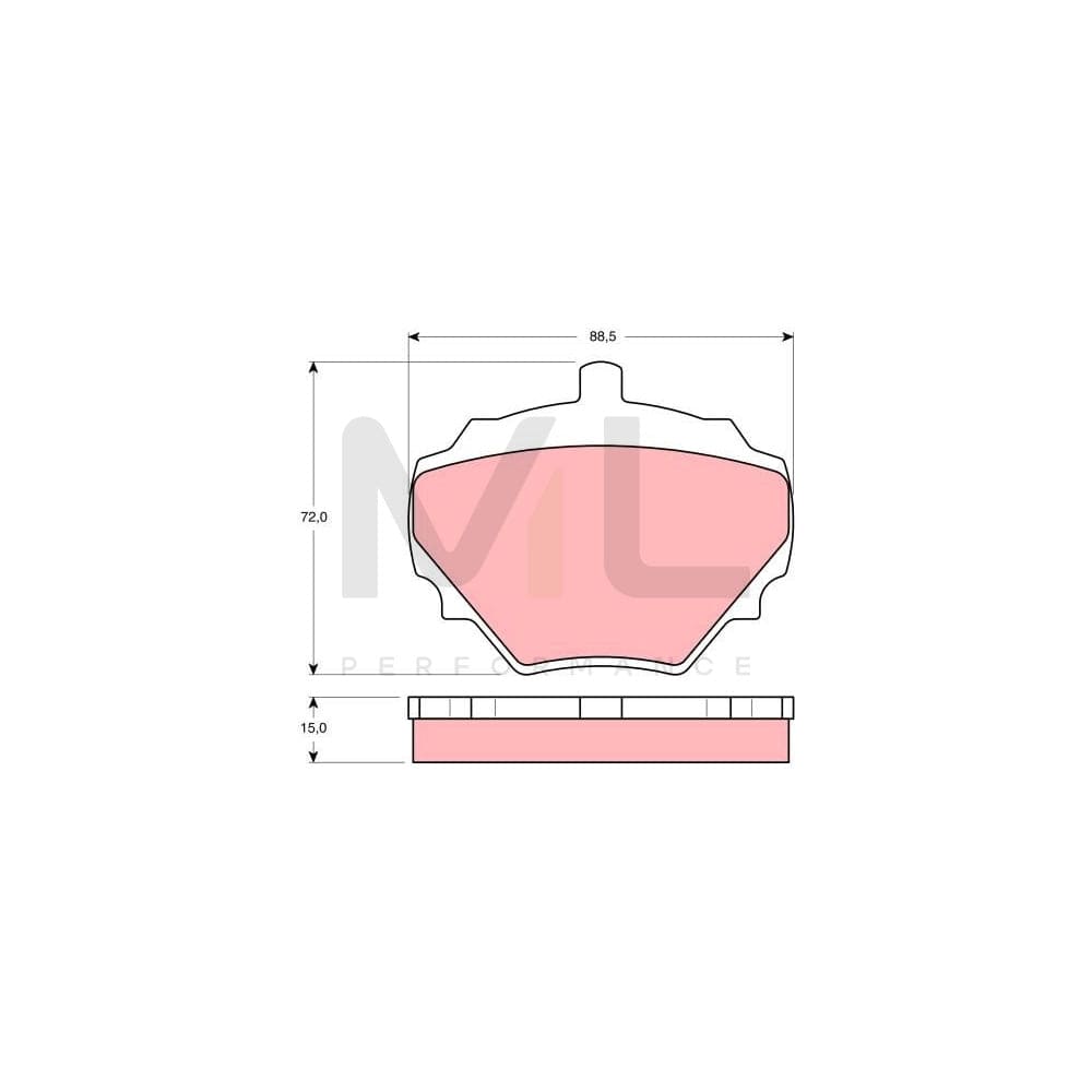 TRW Gdb974 Brake Pad Set Not Prepared For Wear Indicator