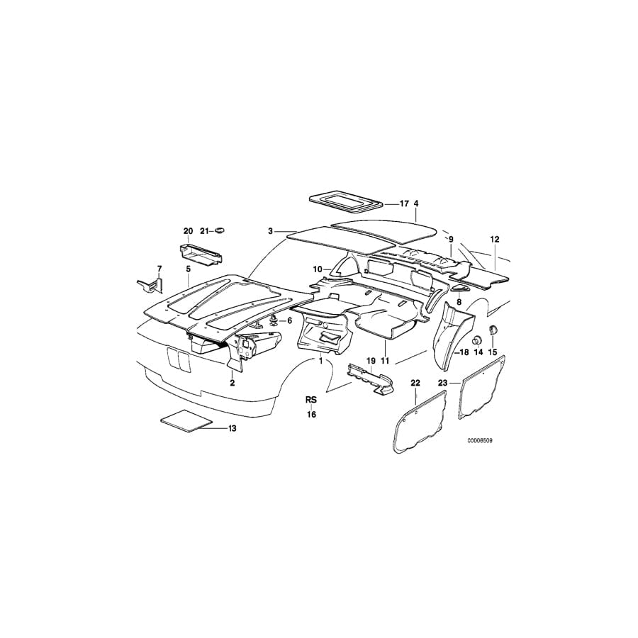 Genuine BMW 51481954068 E32 Sound Insulation (Inc. 735iL, 735i & 750iLS)