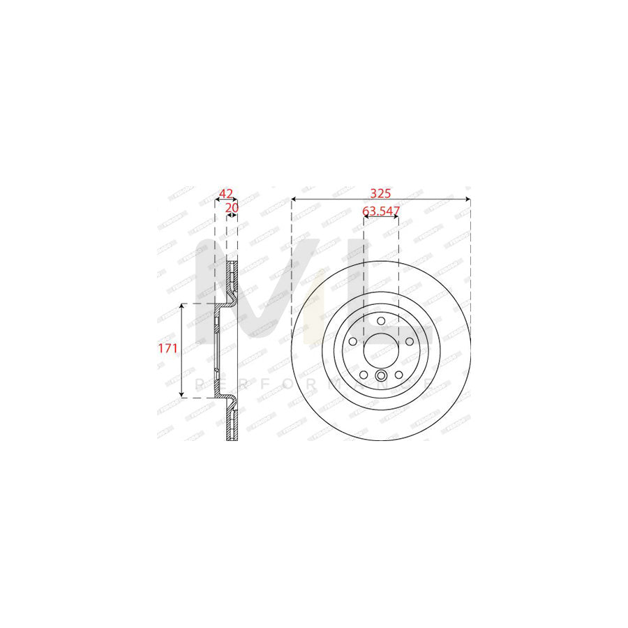 Ferodo DDF2733C Brake Disc Vented - Pair