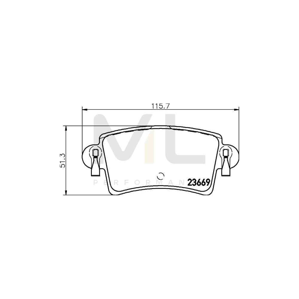 Hella 8DB 355 009-421 Brake Pad Set Not Prepared For Wear Indicator, With Brake Caliper Screws | ML Performance Car Parts