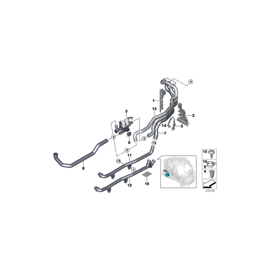 Genuine BMW 64219226749 F10 F11 Hose, Inlet (Inc. 528iX, 528i & 520i)