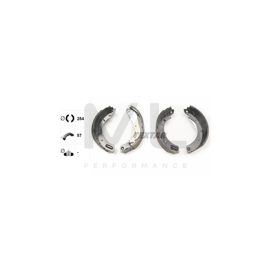 TEXTAR 91055800 Brake Shoe Set with handbrake lever
