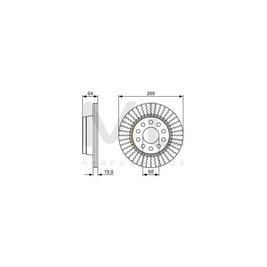 BOSCH 0 986 479 689 Brake Disc Vented, Coated | ML Performance Car Parts