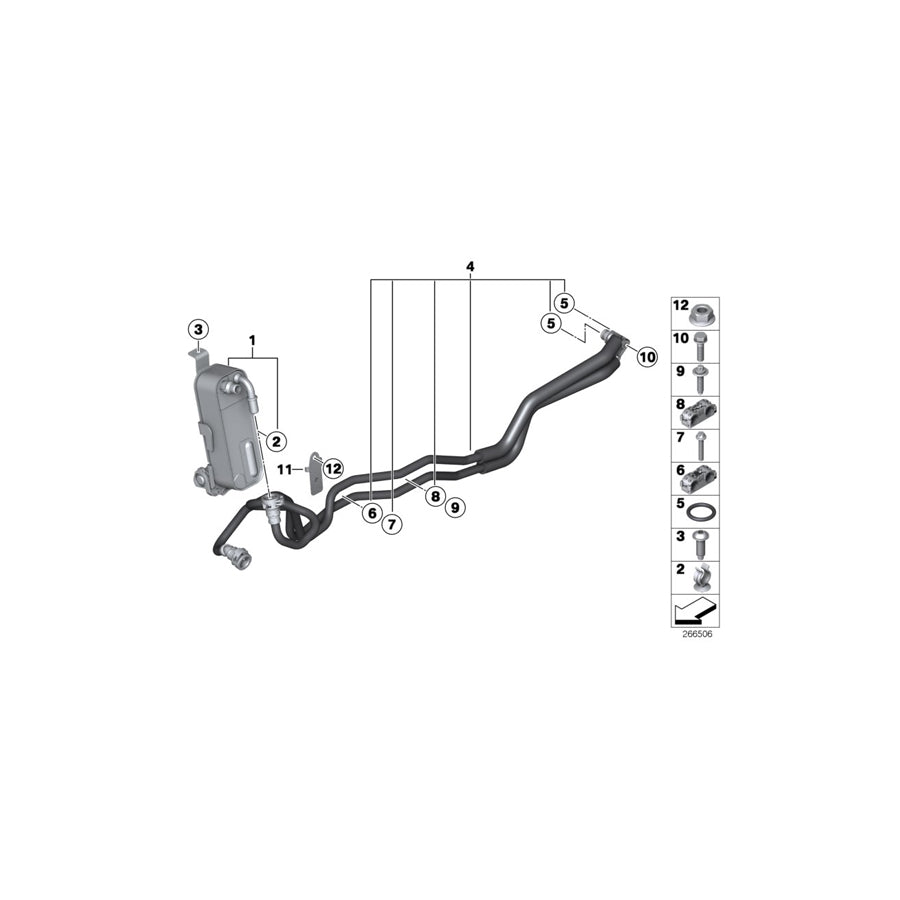 Genuine BMW 17227604983 F36 F33 F31 Transmission Oil Cooler Line (Inc. 335iX & 435iX)