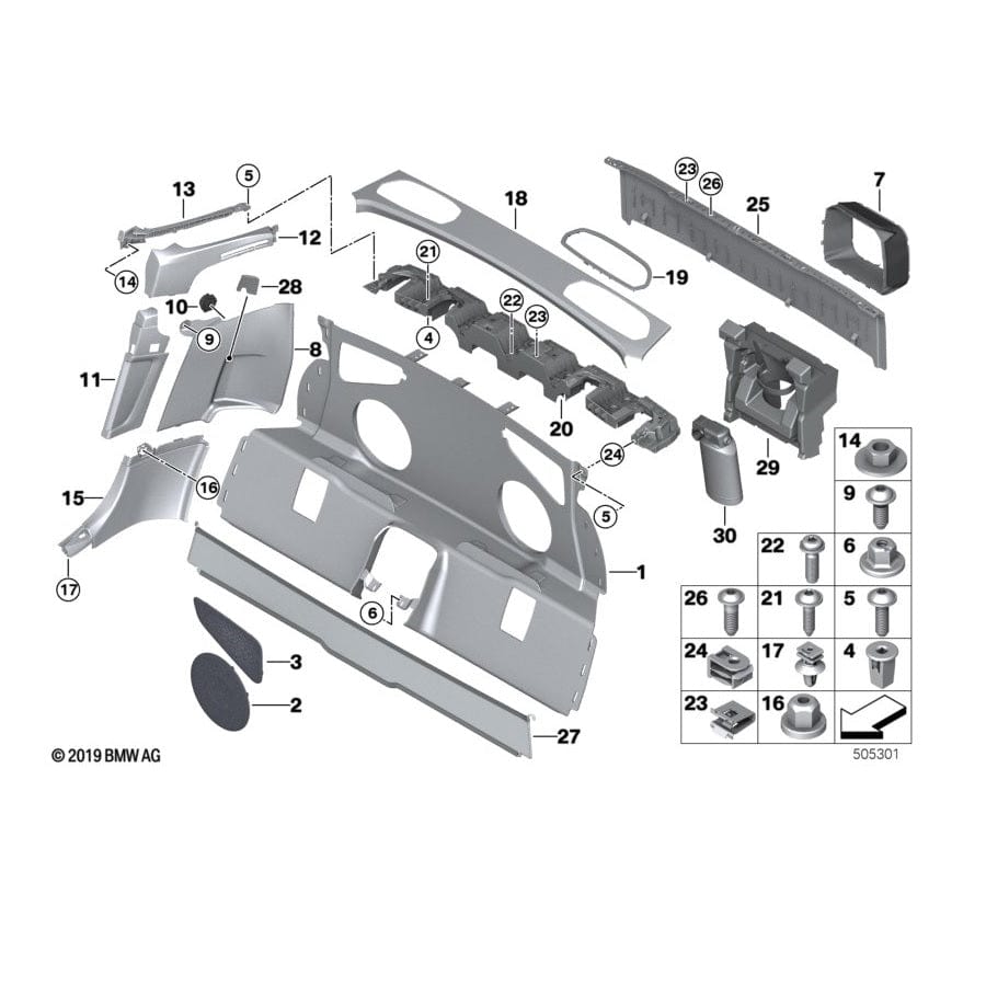 Genuine BMW 51477456384 G29 Partition Panel, Lower Section, Right (Inc. Z4)