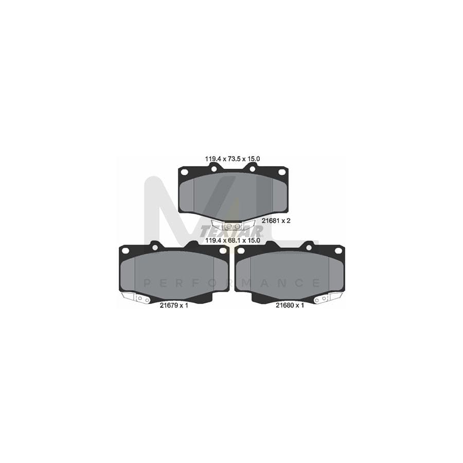 TEXTAR 2167904 Brake pad set with acoustic wear warning