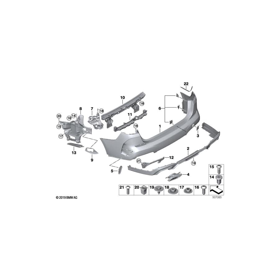 Genuine BMW 51128075453 F44 Guide For Bumper, Side, Left MSP (Inc. 218i, 228iX & 220d)