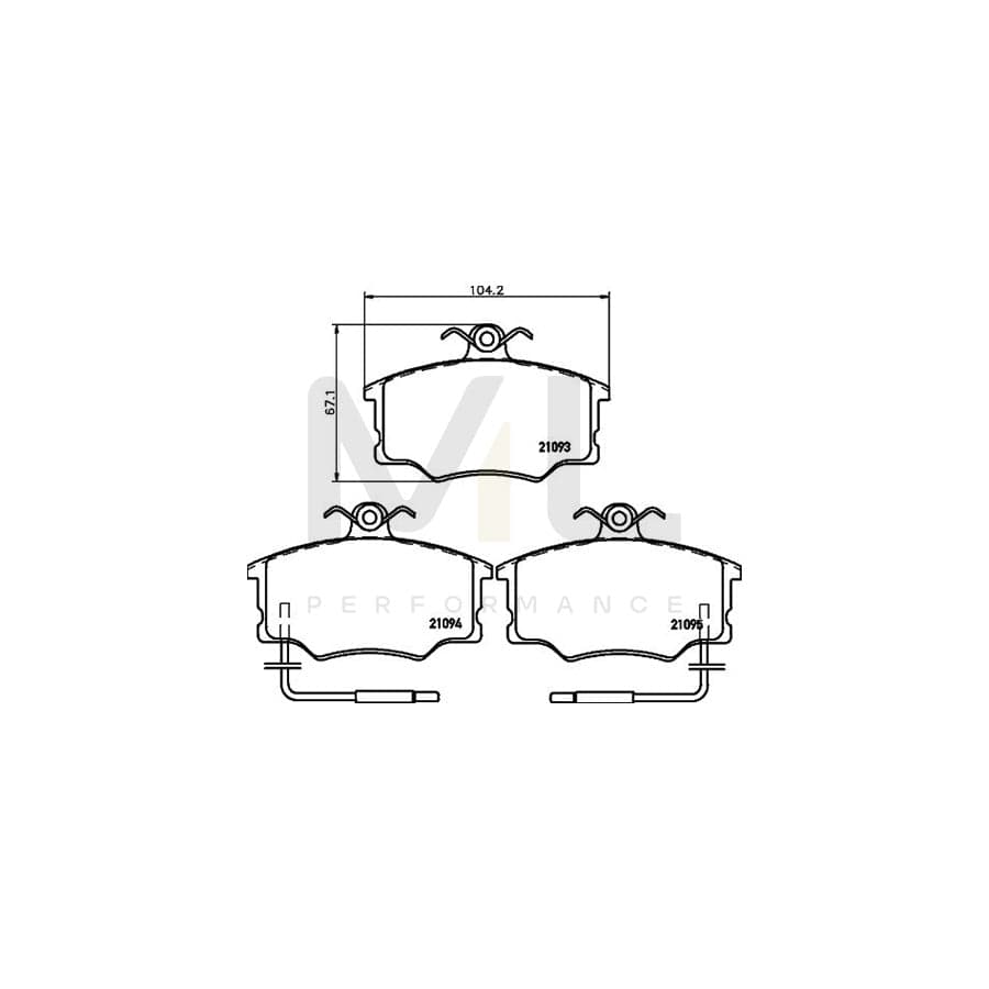 TEXTAR 2109302 Brake pad set with integrated wear warning contact, with brake caliper screws