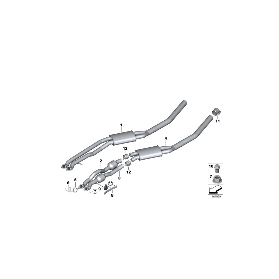 Genuine BMW 18207548742 E70 E71 Bracket, Front Muffler (Inc. X5 3.0si & X6 35iX)