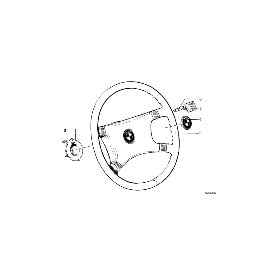 Genuine BMW 32331120186 E12 E23 Horn Pad (Inc. 733i, 518i & 520i)
