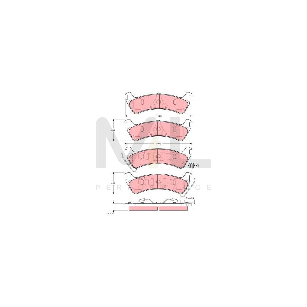 TRW Gdb4041 Brake Pad Set Incl. Wear Warning Contact