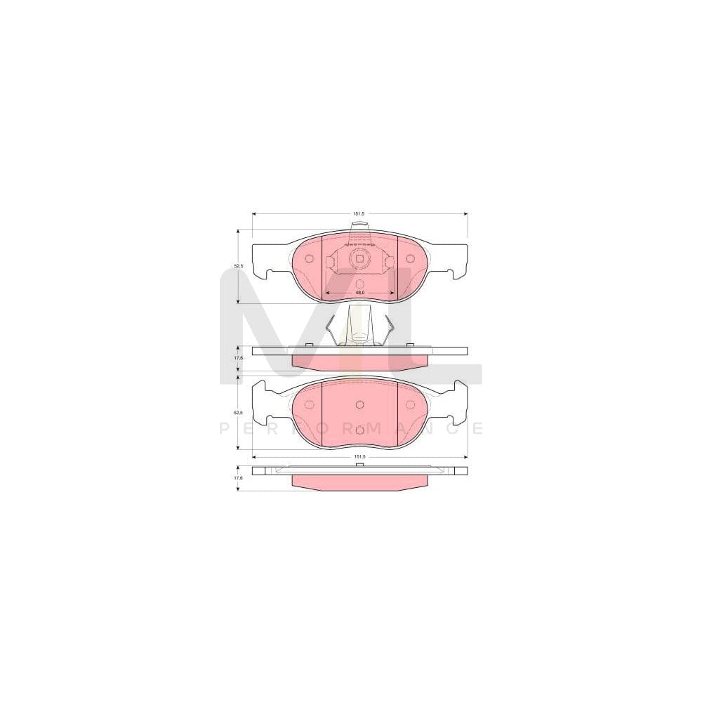 TRW Gdb1382 Brake Pad Set For Fiat Punto Ii Hatchback (188) Not Prepared For Wear Indicator