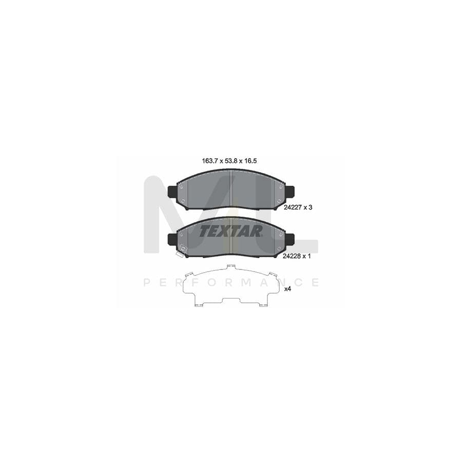 TEXTAR 2422701 Brake pad set with acoustic wear warning