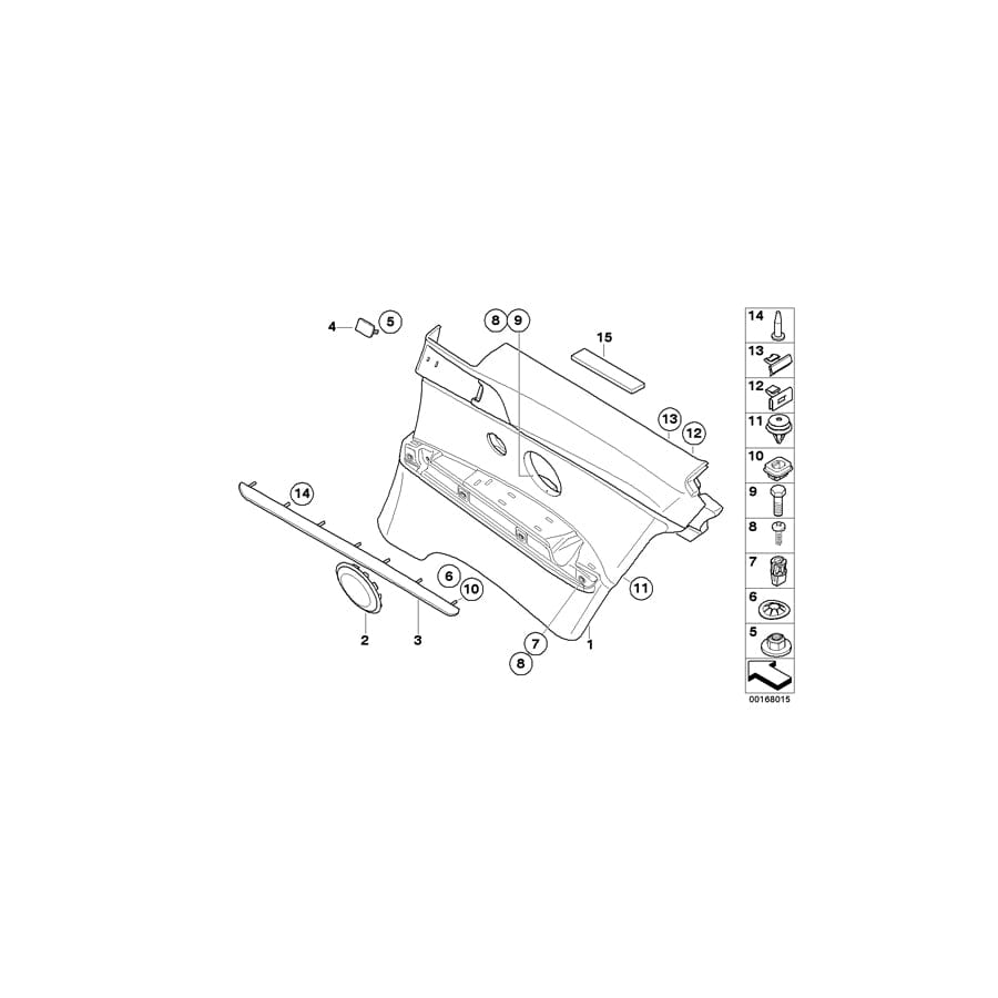 Genuine BMW 51437218810 E92 Lateral Trim Panel Rear Right GRAU/GRAU (Inc. 335d, 320xd & 320d)