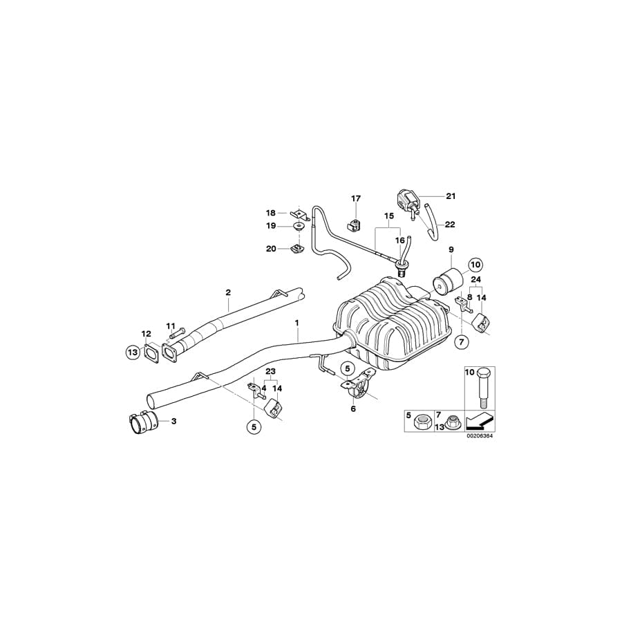Genuine BMW 18107511030 E65 E66 E67 Vacuum Pipe (Inc. 745Li, 740i & 735Li)