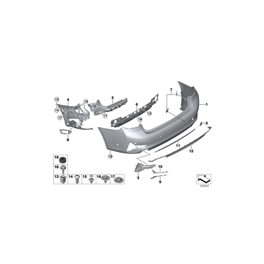 Genuine BMW 51128493940 G20 Kit, Mount For Pdc/Pma Sensor, Rear (Inc. 330dX, 330e & 330d)
