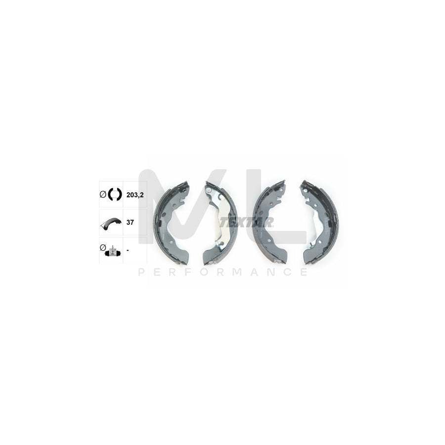 TEXTAR 91061700 Brake Shoe Set with handbrake lever