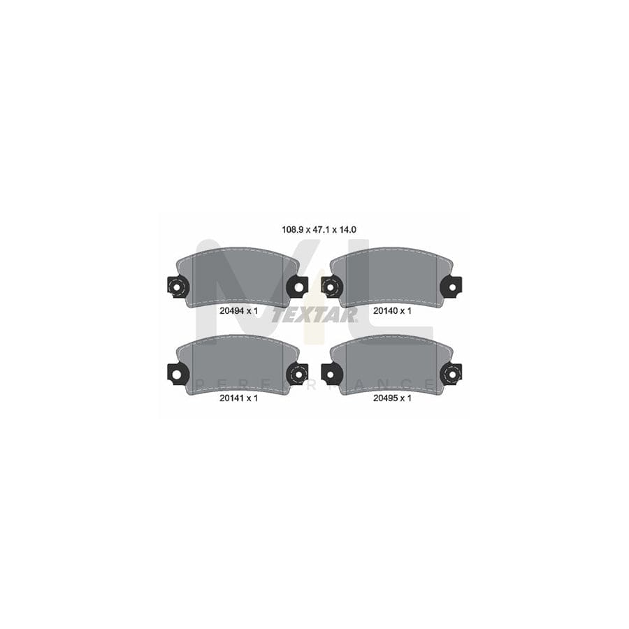 TEXTAR 2049401 Brake pad set with acoustic wear warning
