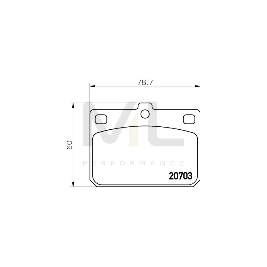 TEXTAR 2070302 Brake pad set not prepared for wear indicator, with accessories