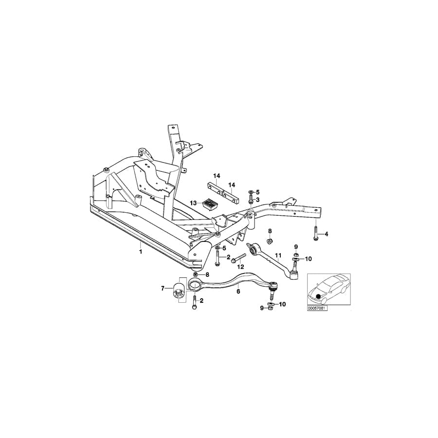 Genuine BMW 31101097139 E52 Front Axle Support (Inc. ALPINA V8 & Z8)