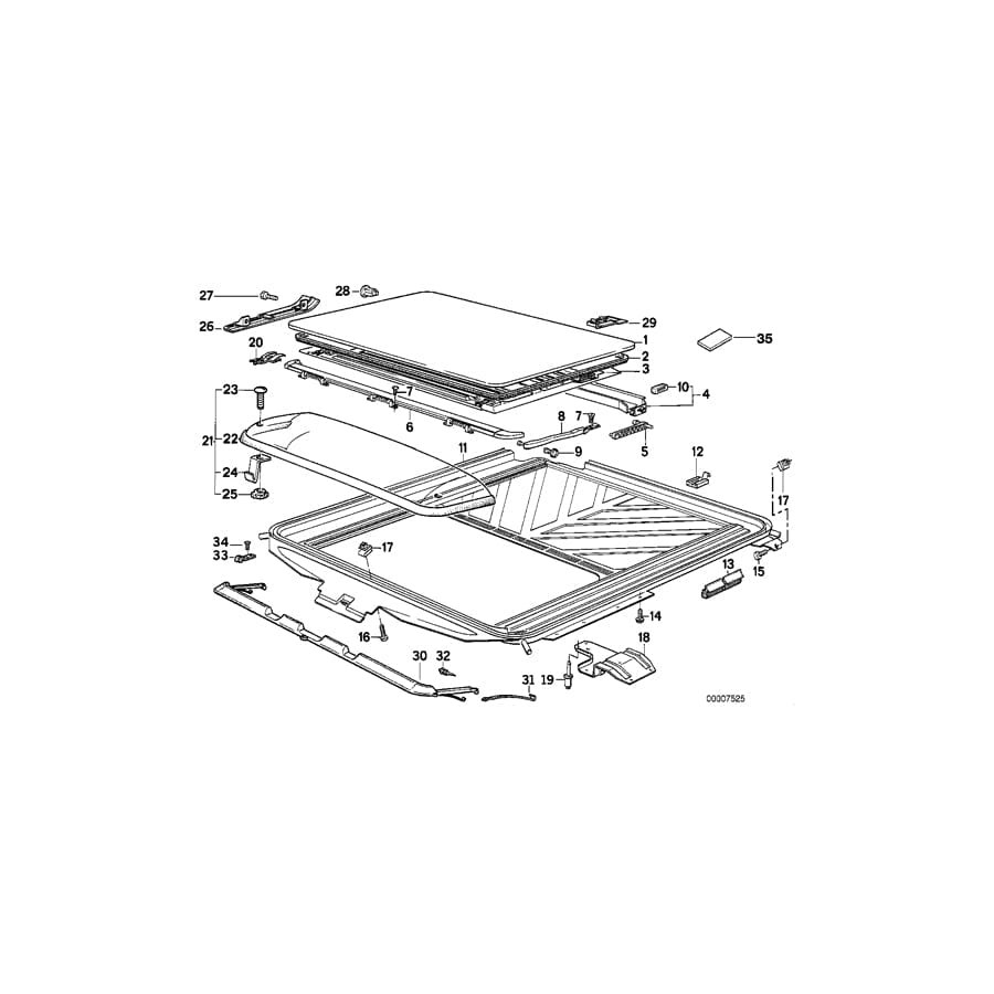 Genuine BMW 54128139253 E32 Ceiling Frame Covered Velours SILBERGRAU (Inc. 740i, 730i & 730iL)