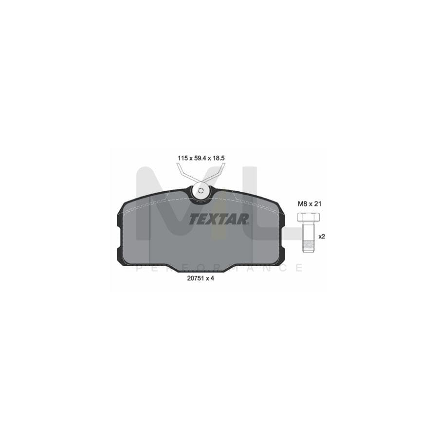 TEXTAR 2075101 Brake pad set suitable for MERCEDES-BENZ S-Class Coupe (C126) not prepared for wear indicator, with brake caliper screws