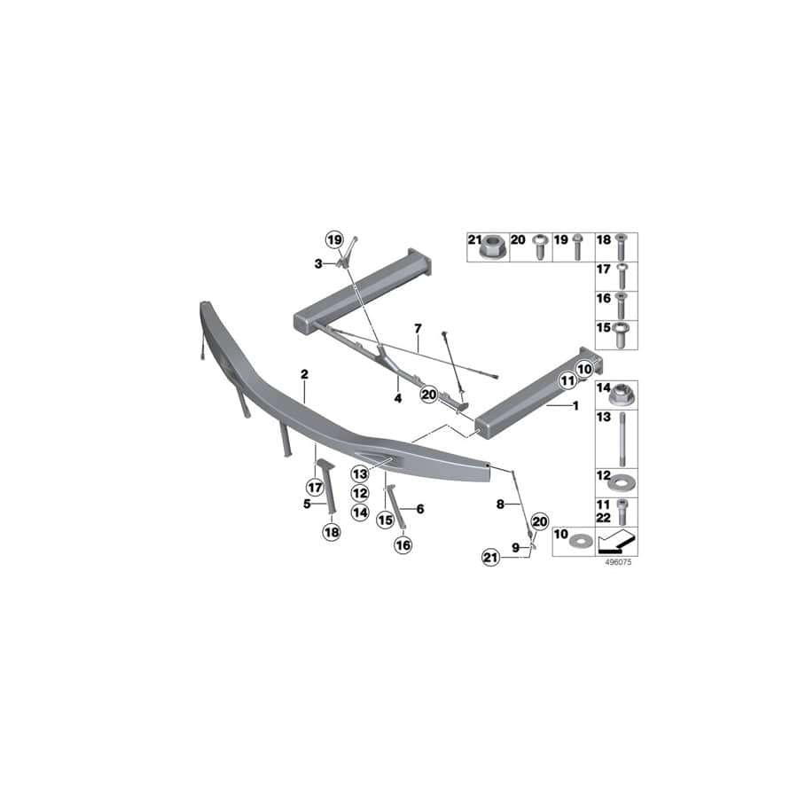 Genuine BMW 51648424445 Rod Center FRONT SPLITTER (Inc. M6 GT3)