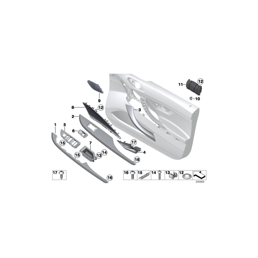 Genuine BMW 51417304999 F06 Interior Handle, Upper Part, Right ELFENBEINWEISS (Inc. 650iX 4.0, 640d & 640dX)