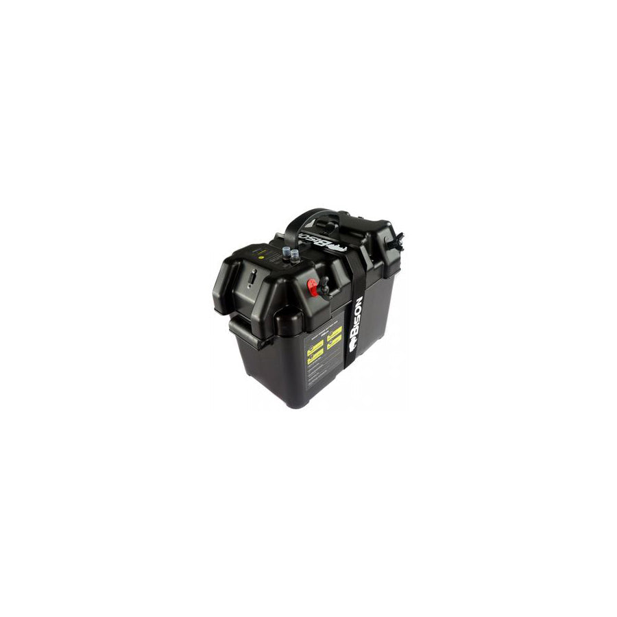 Bison Battery Box with USB Charger, LED Meter, Breaker & 12V Socket