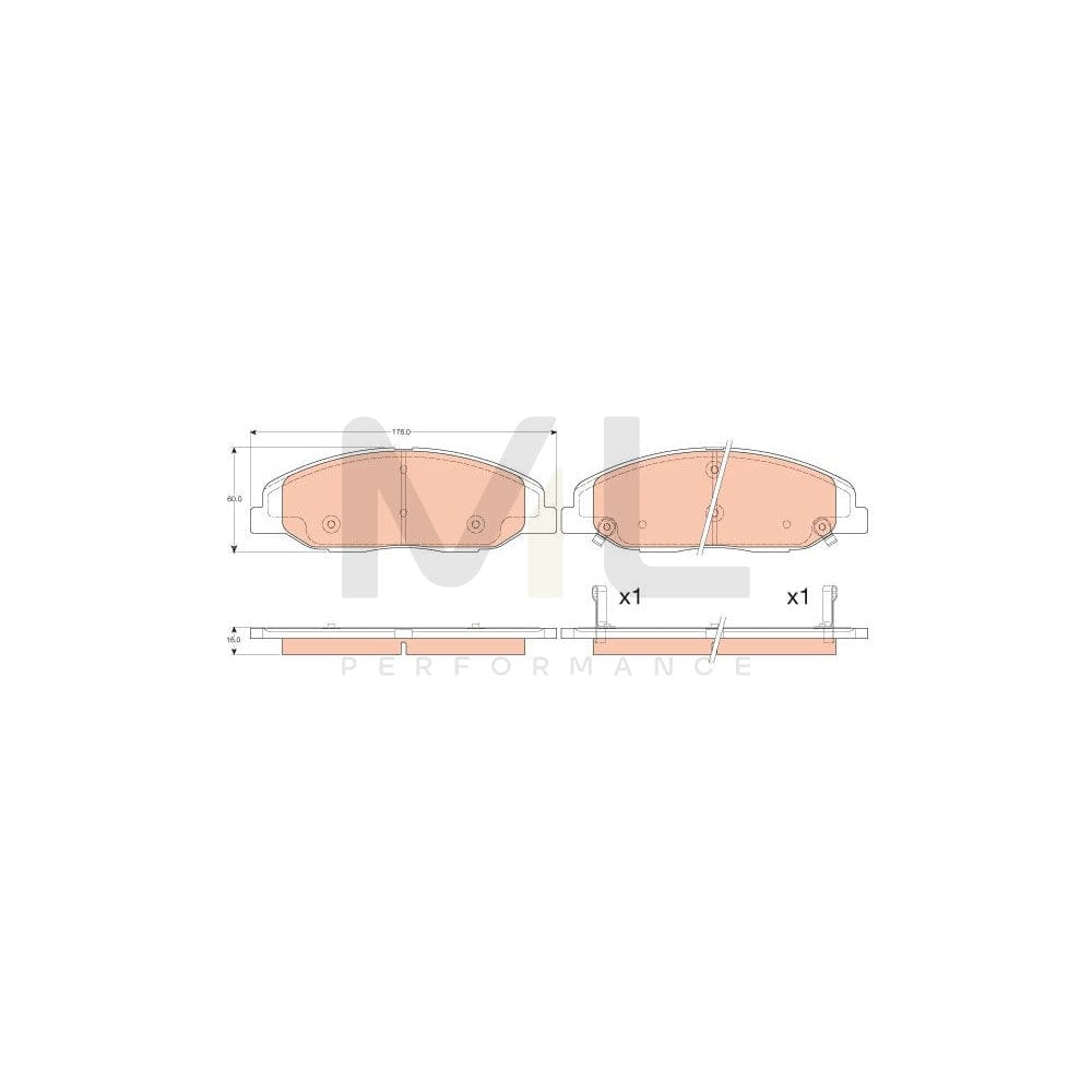 TRW Gdb4457 Brake Pad Set For Cadillac Cts Ii Saloon (Gmx322) With Acoustic Wear Warning