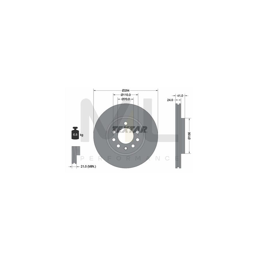 TEXTAR 92066200 Brake Disc Internally Vented, without wheel hub, without wheel studs - 1 piece
