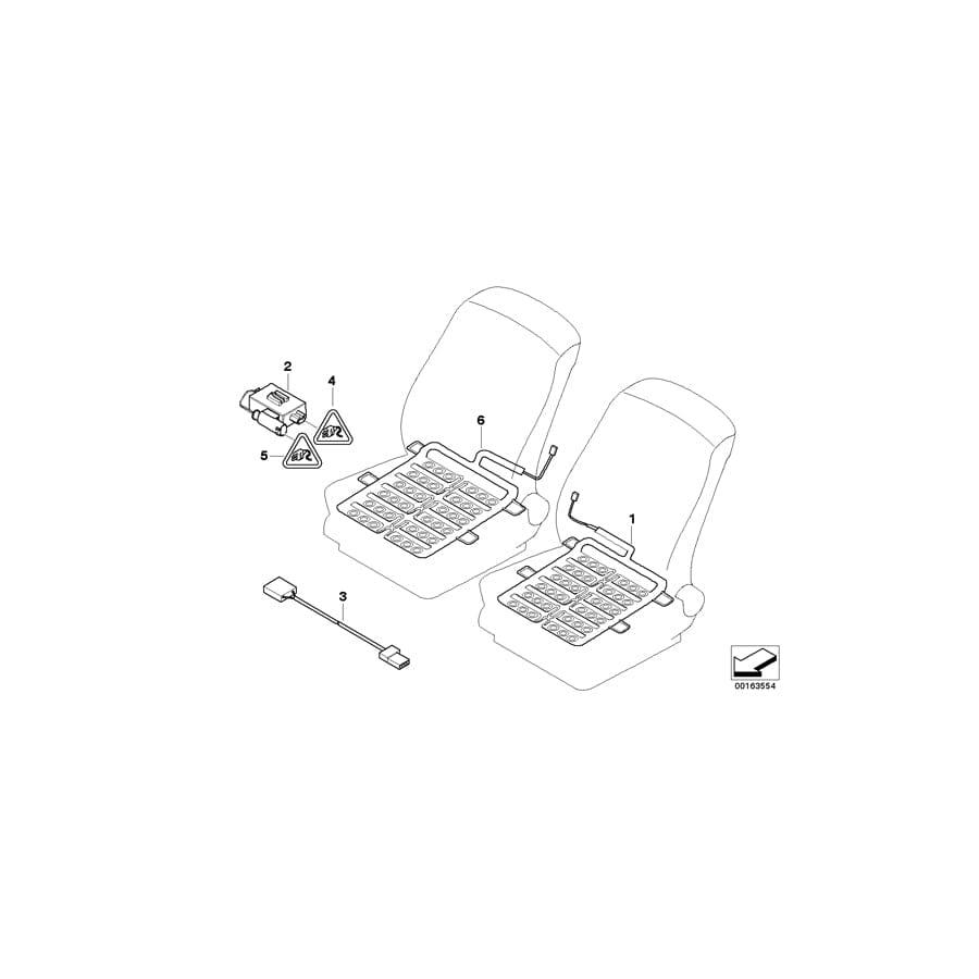 Genuine BMW 72107919202 E64 E63 E85 Sensor Mat F Co-Driver's Seat Identif. (Inc. Z4 3.0i, Z4 2.2i & M6)