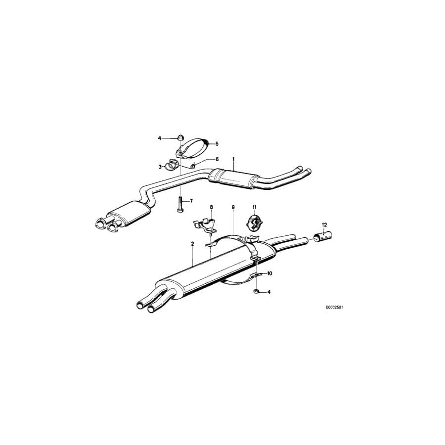 Genuine BMW 18211246313 E23 Clamp (Inc. 728i, 733i & 728)