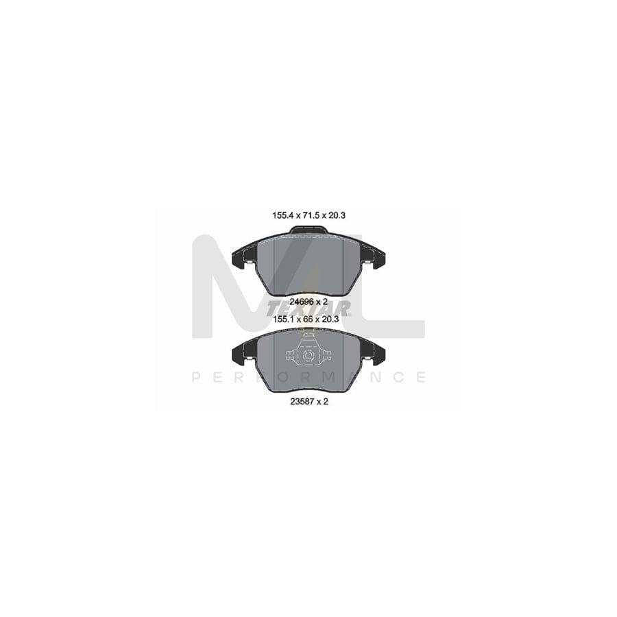 TEXTAR 2469601 Brake pad set not prepared for wear indicator
