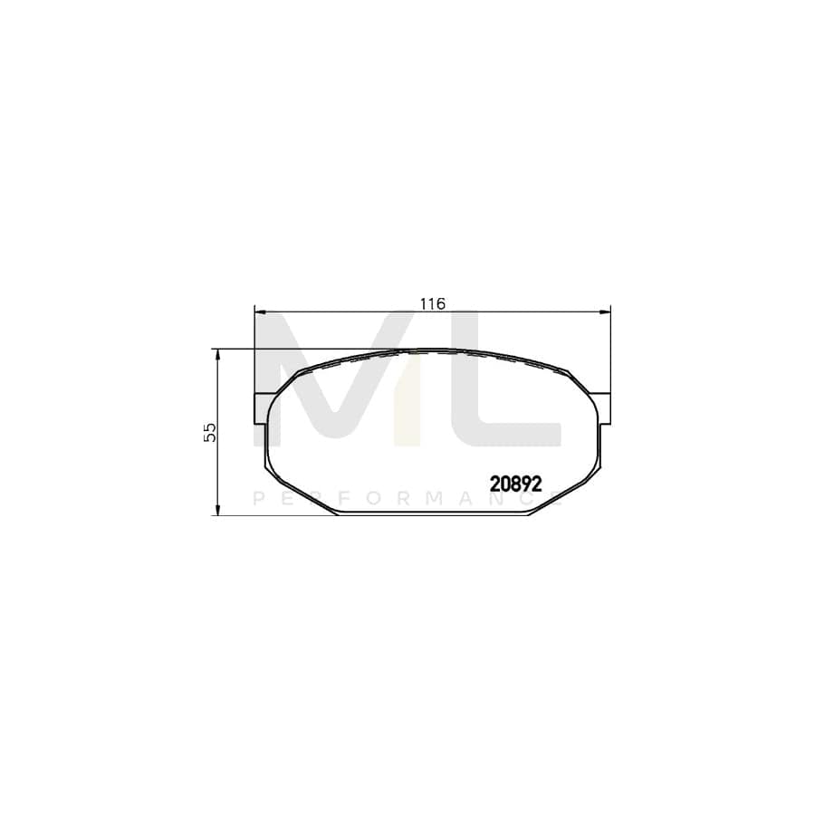 TEXTAR 2089202 Brake pad set not prepared for wear indicator