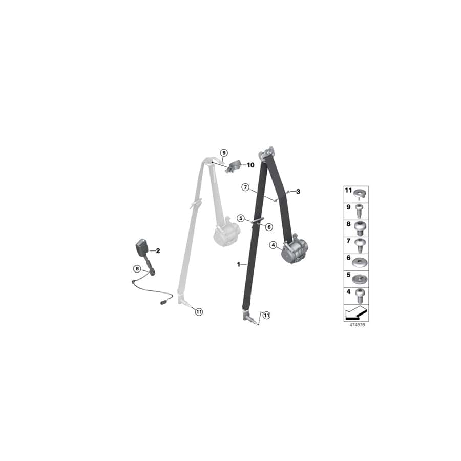 Genuine BMW Mini 72117382090 F56 F55 Lower Belt Front Right (Inc. Cooper S, Cooper D & JCW ALL4)