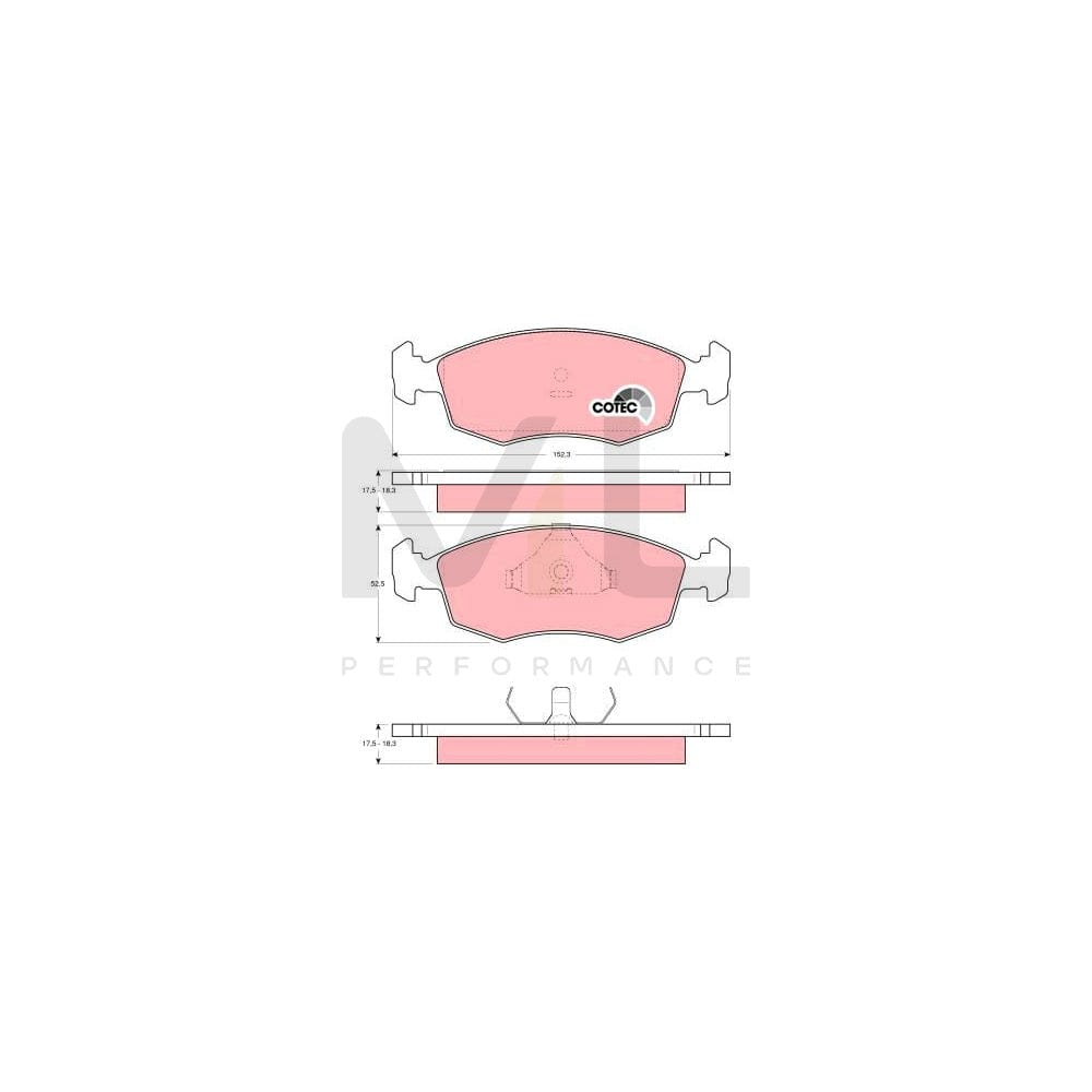 TRW Cotec Gdb371 Brake Pad Set Not Prepared For Wear Indicator